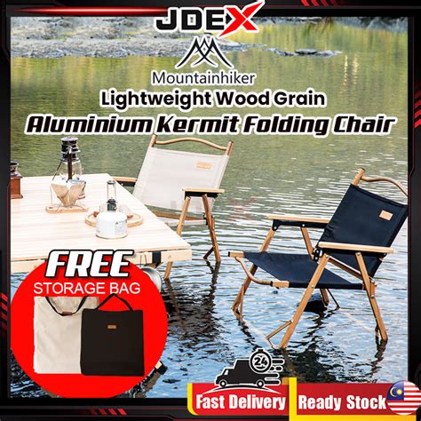 JDEX Mountainhiker Kermit Chair Foldable Camping Chair Lightweight Wood