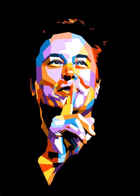 Elon Musk Poster Picture Metal Print Paint By Beny Rahmat Mulyadi