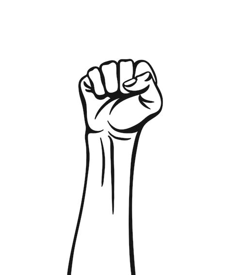 Premium Vector Raised Hand With Clenched Fist Vector Illustration Isolated On White Background