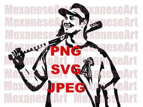 Shohei Ohtani Png Svg Jpeg Baseball Los Angeles Angels Cricut