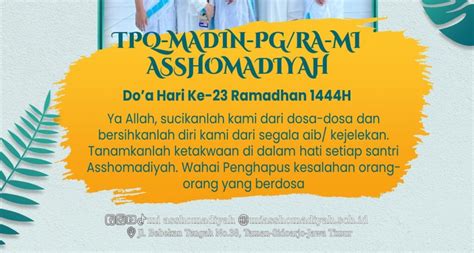 Doa Hari Ke Ramadhan Madrasah Ibtidaiyah Asshomadiyah