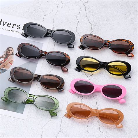 1pc Popular Fashion Small Oval Sunglasses For Women Vintage Leopard Jelly Color Sun Glasses