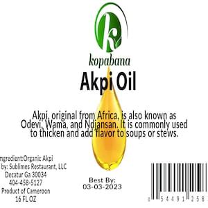 Akpi Seed Oil Cold Pressed Akpi Oil Organic Oil Djansang Oil Massage