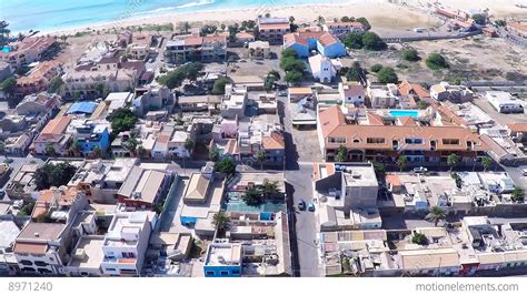 Aerial View Of Santa Maria City In Sal Cape Verde Cabo Verde Stock