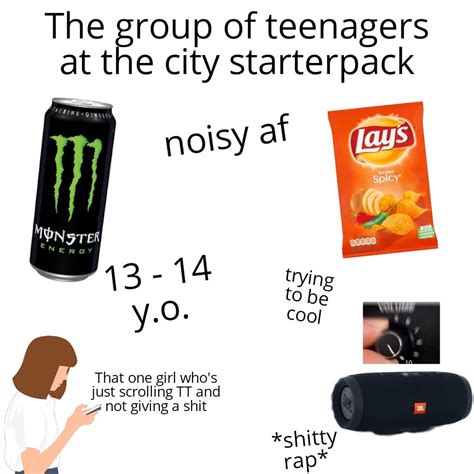 The Group Of Teenagers At The City Starterpack Starterpacks