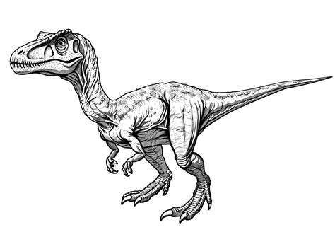 Vélociraptor Coloriages de Dinosaures faciles à imprimer pour enfants