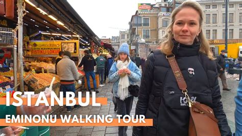 Istanbul Turkey Walking Tour Around Eminonu Sirkeci Old Bazzar JAN