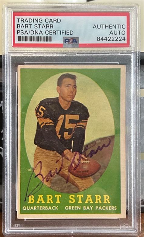 Bart Starr Autographed Football Memorabilia NFL Merchandise