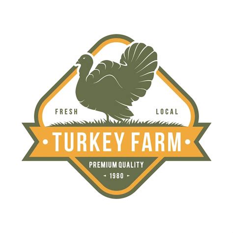 Premium Vector Turkey Farm Emblem Logo Design Vector Illustration