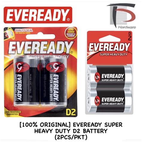 Original Eveready Super Heavy Duty D Battery Pcs Pkt