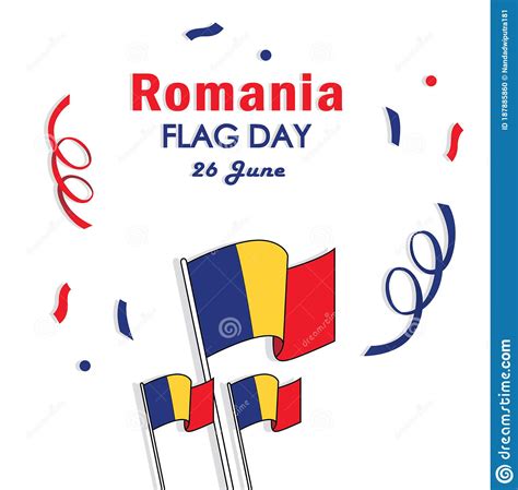 Romania National Flag Design On White Background Stock Vector