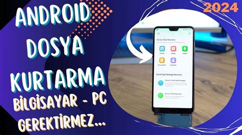 BİLGİSAYARSIZ ANDROID TELEFON VE TABLETTEN DOSYALARINIZI KURTARIN