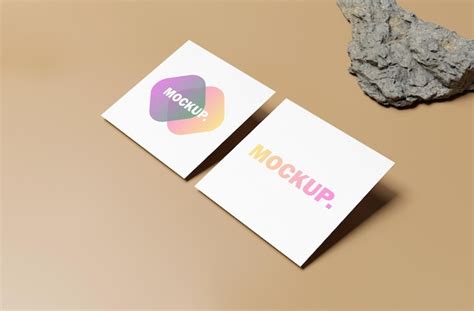 Premium PSD Two Cards With The Word Mockup On Them