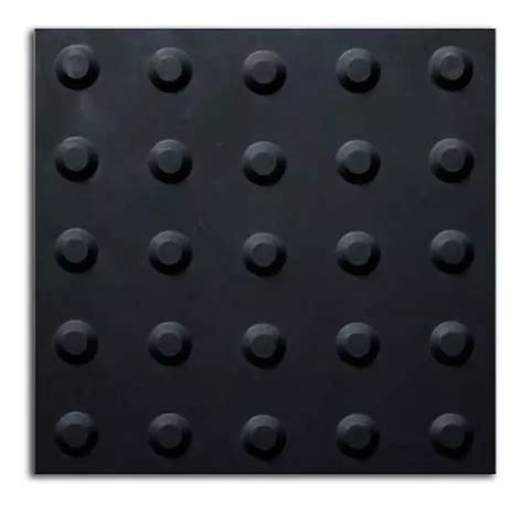 Piso Tátil Alerta Direcional 10pçs Borracha Pvc 25x25 Cores Cor Preto