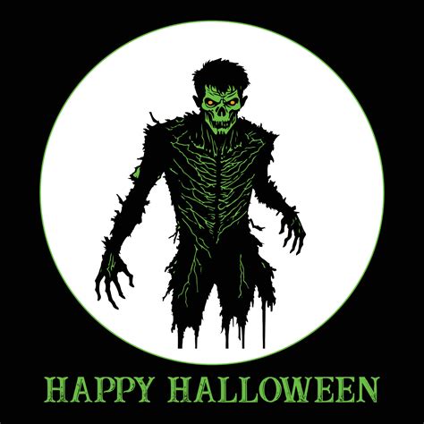 Happy Halloween Vector Illustration, Halloween Zombie Vector, Scary Zombie Silhouette 26573389 ...