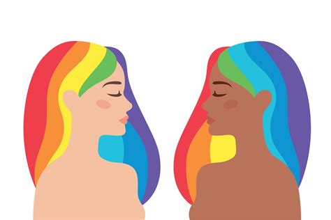 Pareja De Lesbianas Concepto De Orgullo Lgbt Pareja De Enamorados