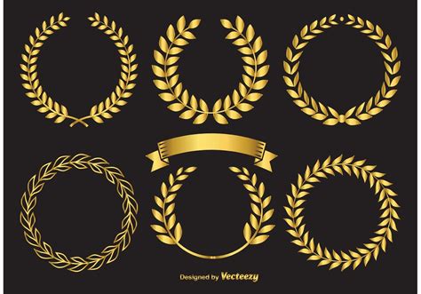 Gold Laurel Wreath Vector At Collection Of Gold