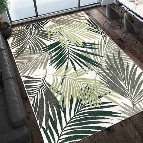 Paco Home Indoor And Outdoor Rug Flat Weave Jungle Carved Floral Palm