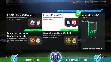 FC 24 Marquee Matchups Inter V Roma FC SBC Cheap Solution Tips