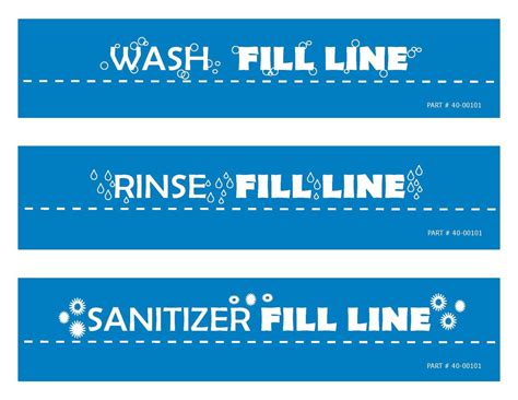 3 Compartment Sink Fill Line Labels Dishmachine Tubing And Parts