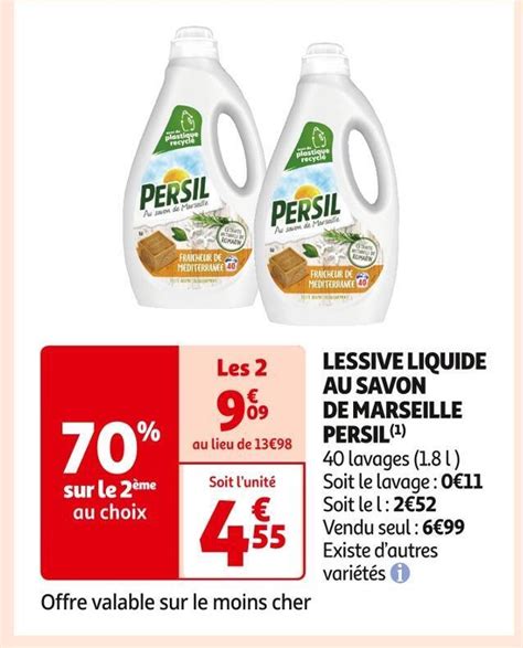 Promo Persil Lessive Liquide Au Savon De Marseille Chez Auchan