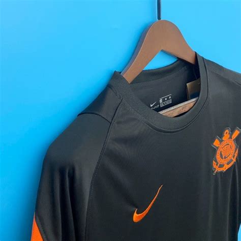 Camisa Corinthians Treino Preta Laranja 22 23 Roupas Sul Águas