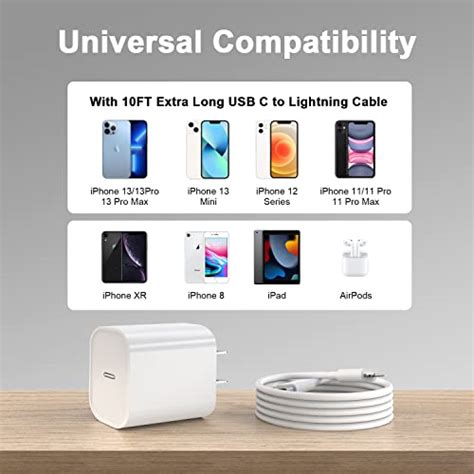 Iphone Charger 10 Ft 3 Pack Apple Mfi Certified Pd 20w Usb C Iphone Charger Fast Charging