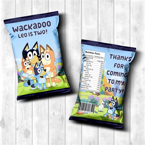 Chip Bag Bluey Design Kimmi Personalised Products Gifts