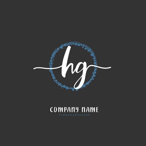 HG Initial Handwriting And Signature Logo Design With Circle Beautiful