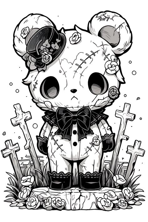 Gothic Chibi Colouring Pages 30 Creepy Chibi Kawaii And Anime Etsy