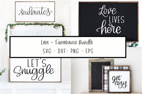 Farmhouse Svg Mini Bundles Love Quotes Illustration Par