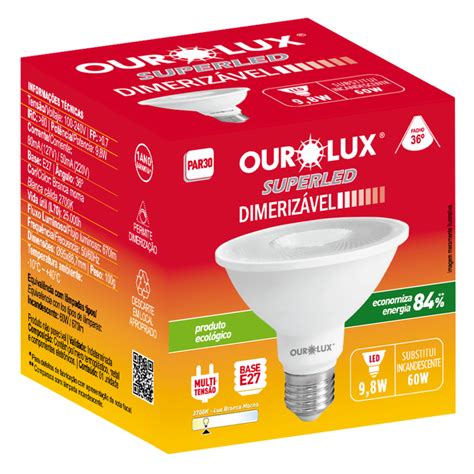 Superled PAR30 9 8W BIV DIM 2700K 36 Ourolux