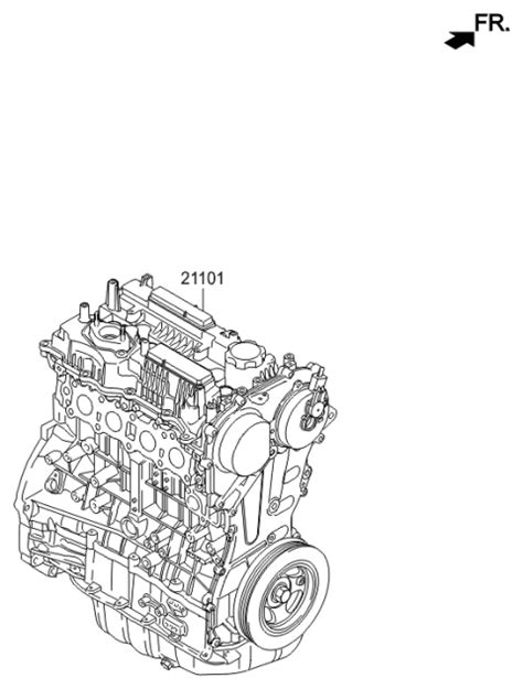 21101 2GK12 Genuine Hyundai Engine Assembly Sub