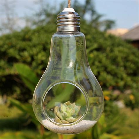 Light Bulb Glass Vase Terrarium Vases Cute Flower Pots Tabletop Glass