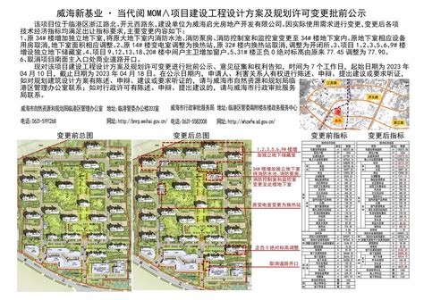 威海市自然资源和规划局 规划信息 威海新基业·当代阅mom∧项目建设工程设计方案及规划许可变更批前公示