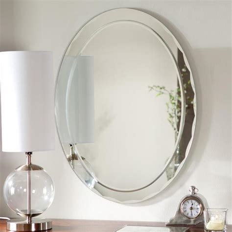 Soho Oak Art Deco Beveled Wall Mirror