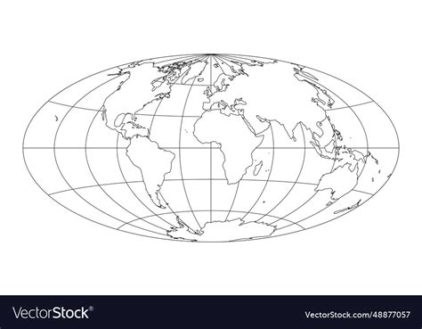 Simplified map of world with latitude Royalty Free Vector