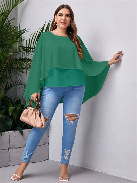 Купить SHEIN ЗЕЛЕНАЯ АСИММЕТРИЧНАЯ БЛУЗКА (0XL): отзывы, фото и ...