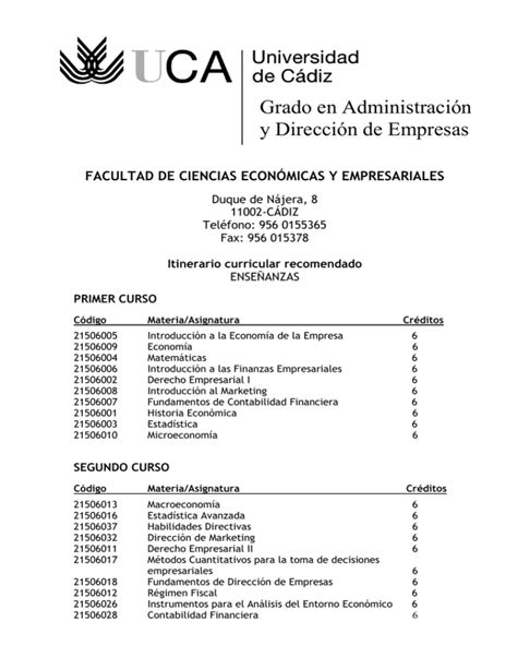 Grado En Administraci N Y Direcci N De Empresas