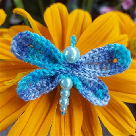 Crochet Dragonfly Brooch