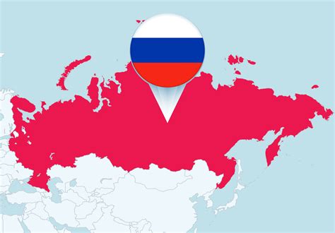 Asia with selected Russia map and Russia flag icon. 27988280 Vector Art at Vecteezy