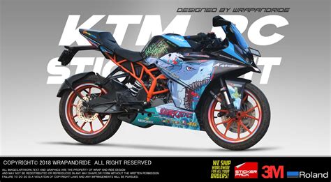 Multicolor 3m Ktm Rc Shark Edition Full Body Wrapdecalssticker Kit Packaging Type Round