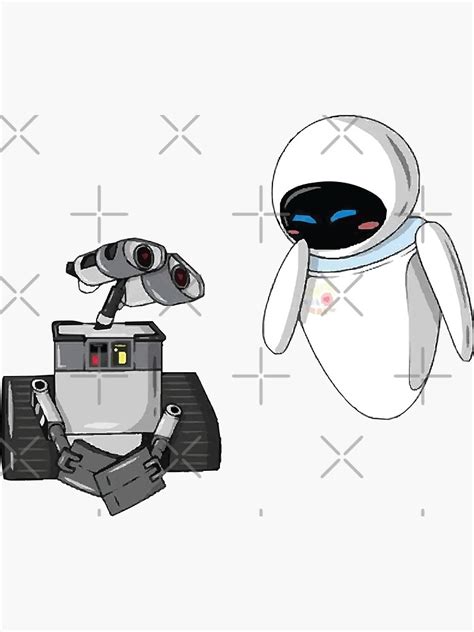 Wall E And Eve Sticker For Sale By FunkeyMonkey9 Redbubble