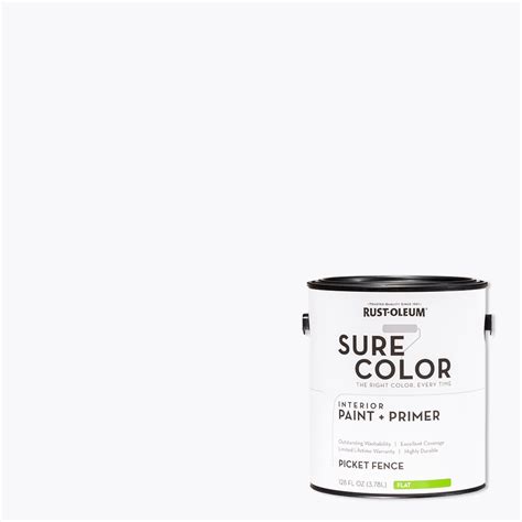 Rust Oleum Sure Color Picket Fence Interiot Paint Primer Flat Finish Gallon