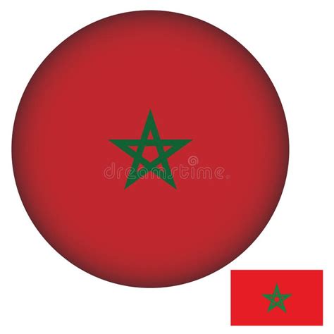 Morocco Flag Round Shape Vector Stock Vector Illustration Of Outline