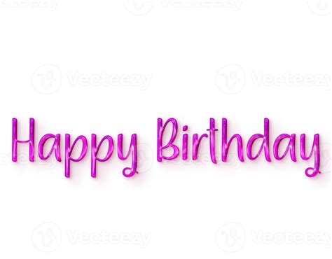 Pink Volumetric D Text Inscription Happy Birthday Png