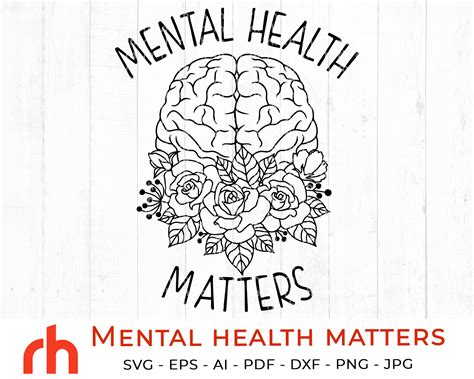 Mental Health Matters Svg Floral Brain Svg Mind Health Svg Etsy