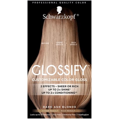 Schwarzkopf Glossify Customizable Color Gloss Dark Ash Blonde Walmart