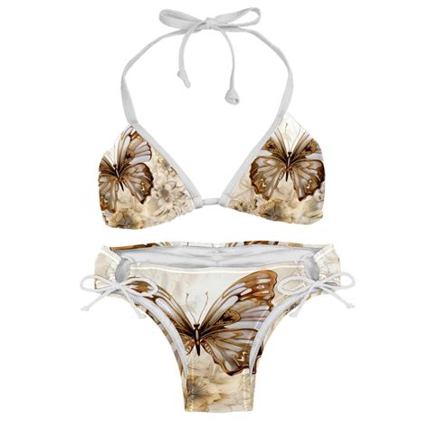 Butterfly Fission Diagram Detachable Sponge Adjustable Strap Bikini Set