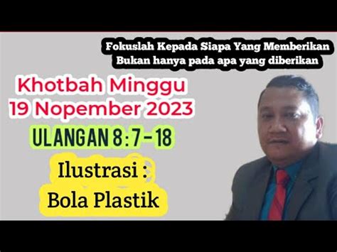 Khotbah Minggu Nopember Ulangan Youtube